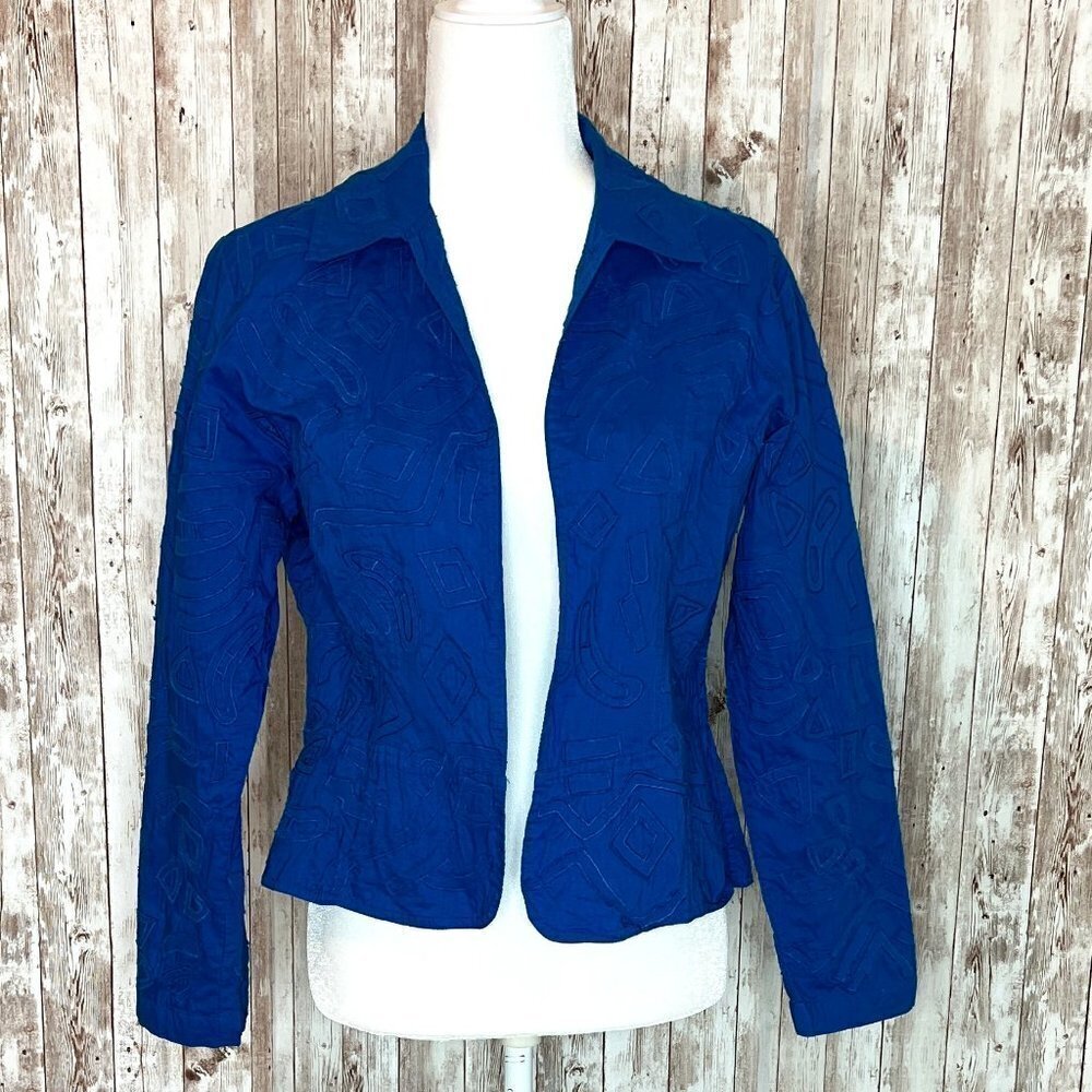 Chico's Blue Embroidered Blazer size Small (Chico's 0)